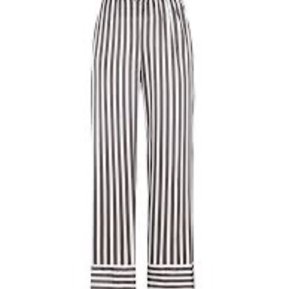 Diarrablu Leer Ben Black/White Striped Wide Leg Pants Sz S - Picture 2 of 7